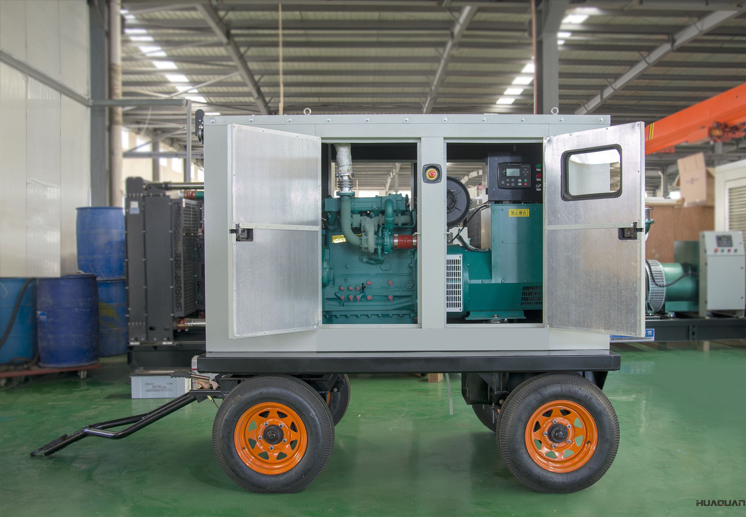 華全動力30kw移動靜音拖車發(fā)電機(jī)組于2018年4月16日發(fā)往上海